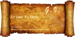 Grimm Vilmos névjegykártya